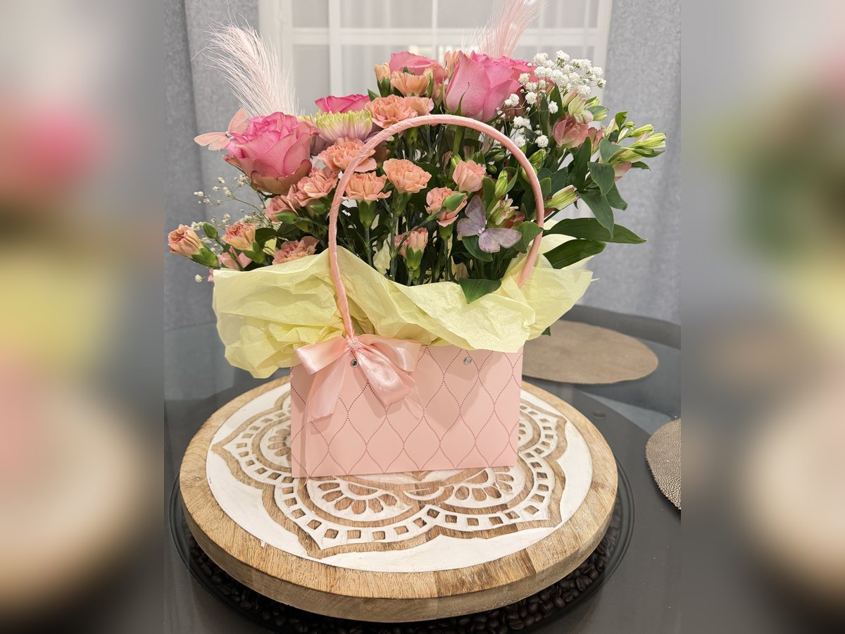Petite Blush floral arrangement, handmade in Palm Coast, FL