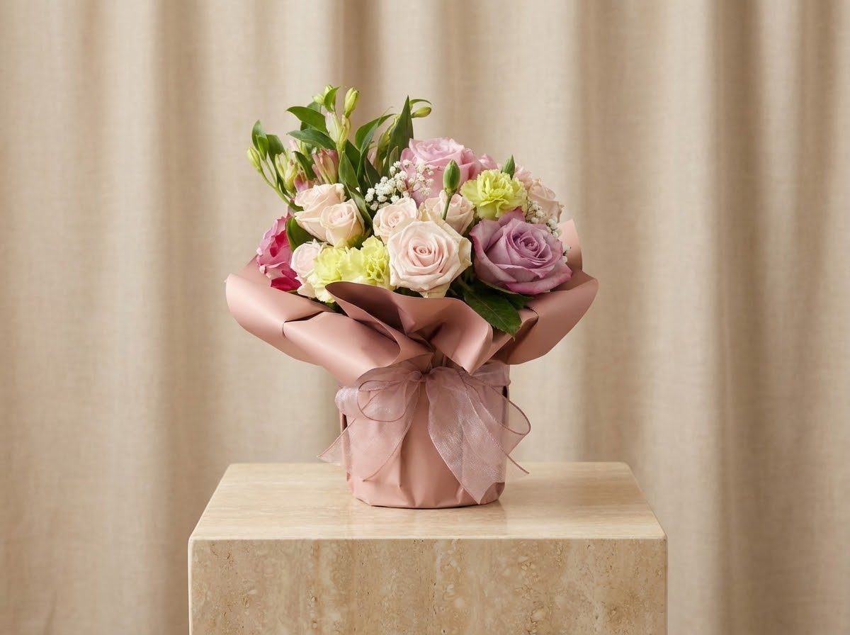 Blush Harbor floral arrangement, handmade in Palm Coast, FL