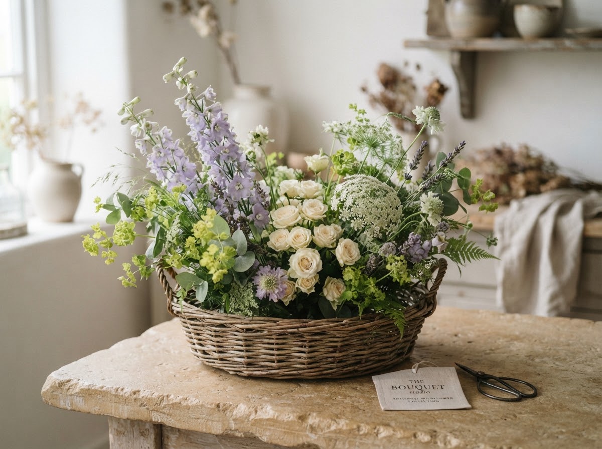 Provence Herbs flower basket, handmade in Palm Coast, FL
