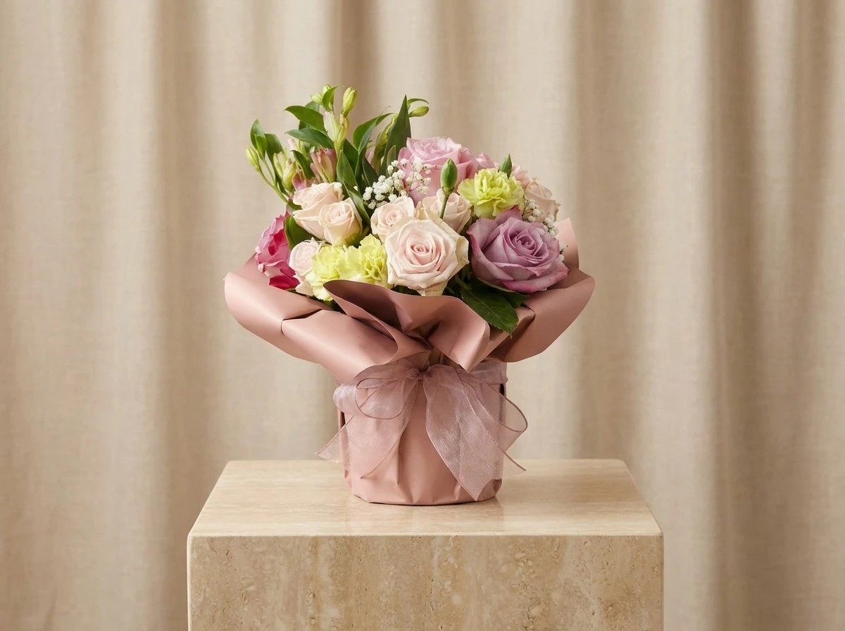 Blush Harbor floral arrangement, handmade in Palm Coast, FL